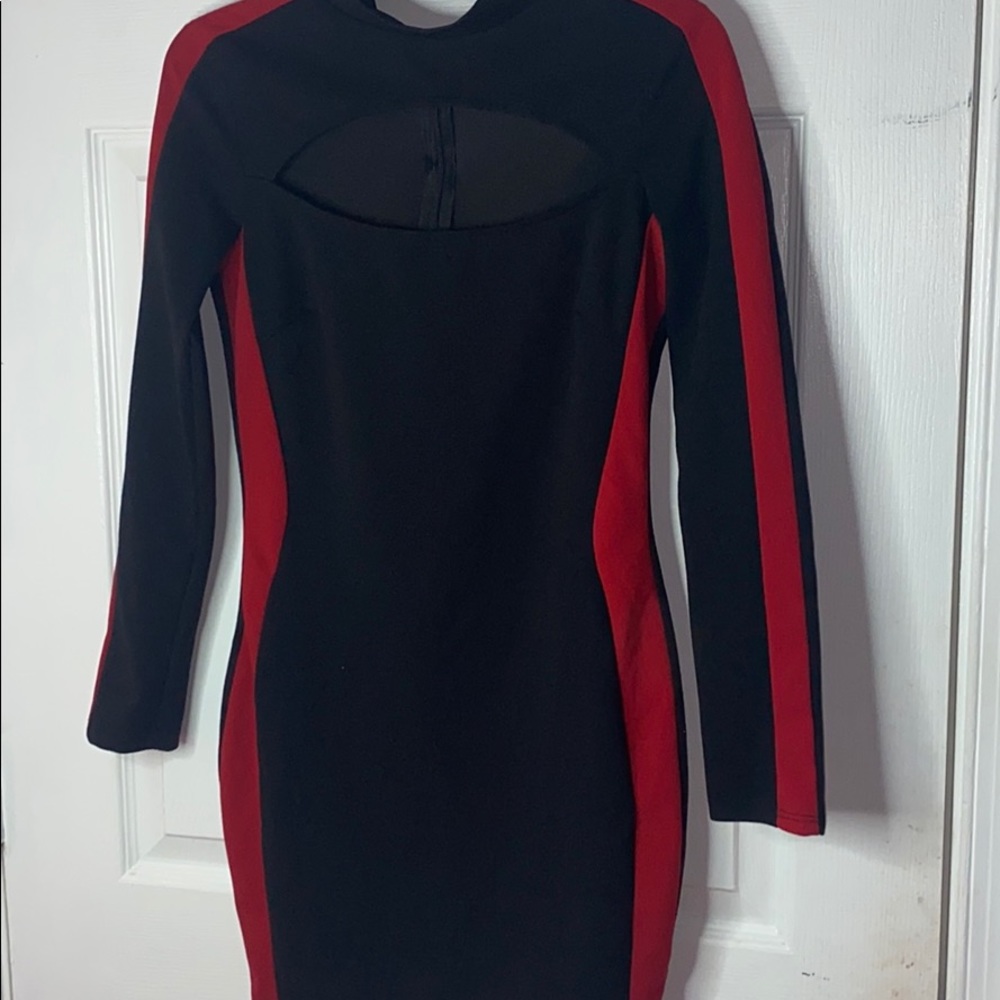 Fashion nova black and red dress